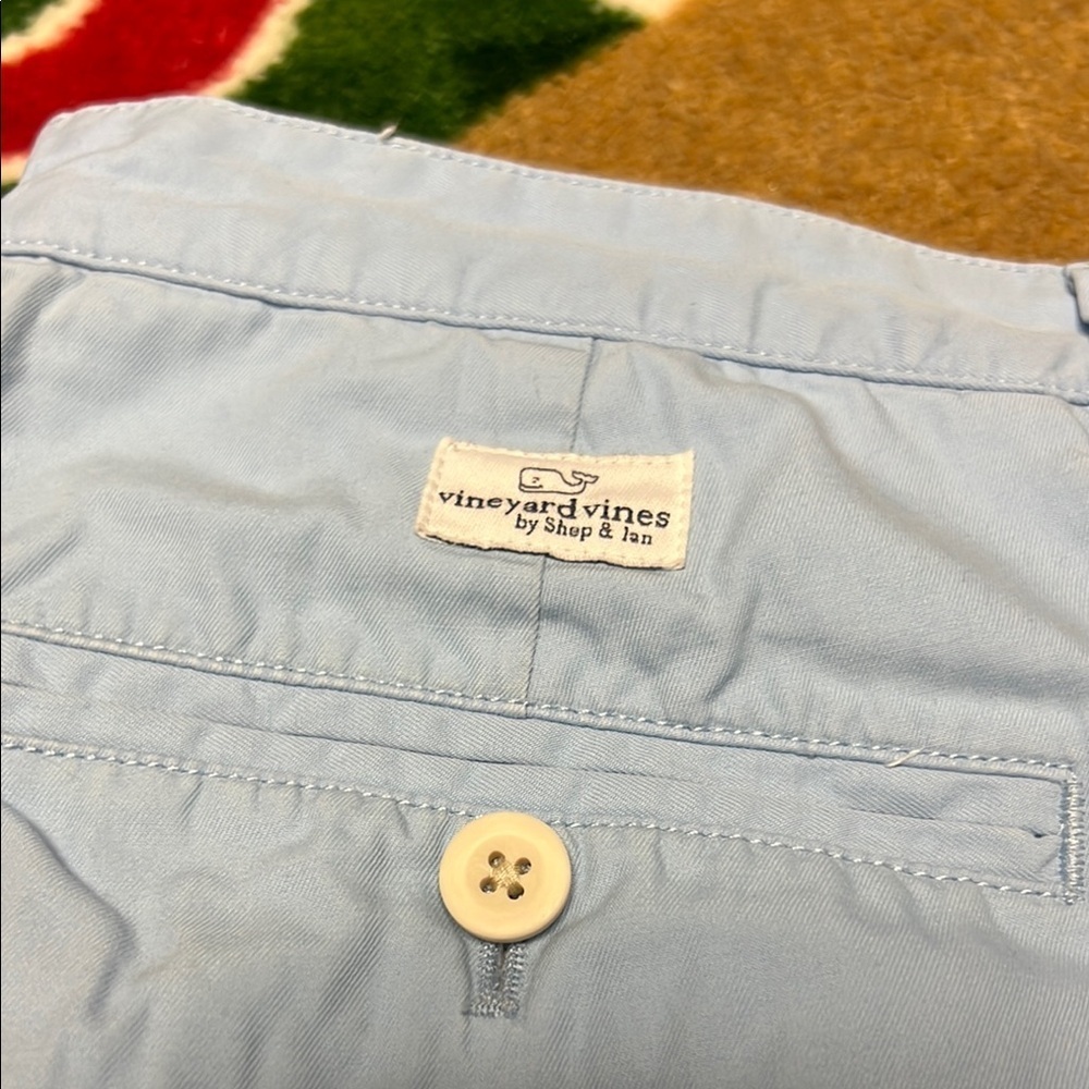 VINEYARD VINES CLASSIC FIT 9" CLUB SHORT CHINO SHORTS MENS 32 Light BLUE - Picture 4 of 4
